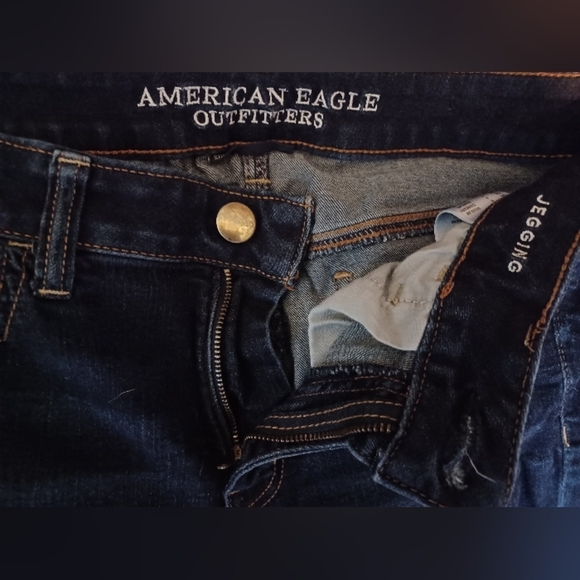 🍒 American Eagle Outfitters Blue Straight Jeans Classic Fit - Picture 7 of 9